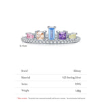 925 Sterling Silber Ring mit bunten Zirkonen in Krone-Design