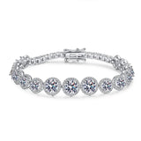 Moissanite Tennis Armband aus 925er Sterlingsilber mit weißer Goldplattierung