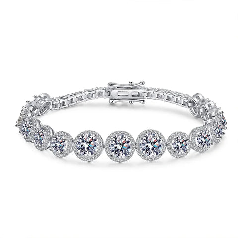Moissanite Tennis Armband aus 925er Sterlingsilber mit weißer Goldplattierung