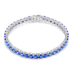 Armband aus 925er Sterlingsilber mit blauen Spinell-Gemmen für Damen