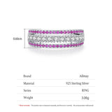 925 Sterling Silber Ring mit Pinken und Weißen Zirkonia