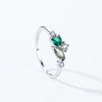925 Sterlingsilber Ring mit bunten Zirkonia in Tropfenform für Frauen