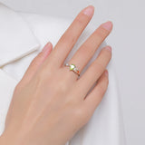 Ring mit mehrfarbigen Zirkonia Damenring in Grün Orange und Gelb