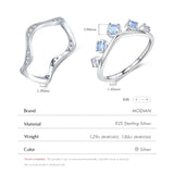 925 Sterling Silber Ring mit blauen und lila Steinen für Frauen