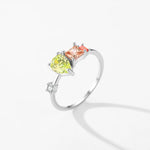 Ring mit mehrfarbigen Zirkonia Damenring in Grün Orange und Gelb