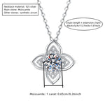 925 Silber Halskette mit 1 Karat Moissanit und floralen