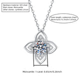 925 Silber Halskette mit 1 Karat Moissanit und floralen