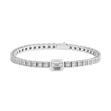 925er Sterling Silber Tennisarmband mit Smaragdförmiger 8*6mm D VVS1