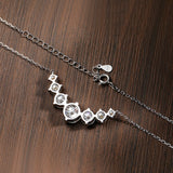 Moissanit-Halsketten für Frauen 1,7 ct Silberfarben