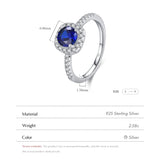 925 Sterlingsilber Ring mit funkelndem blauen Zirkonia