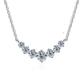 Moissanit-Halsketten für Frauen 1,7 ct Silberfarben