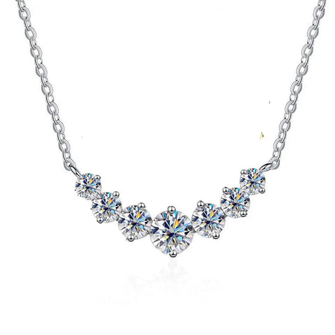 Moissanit-Halsketten für Frauen 1,7 ct Silberfarben