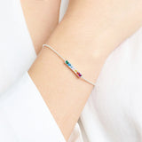 Buntsteine Delikater Armband mit Links Kette aus 925 Sterling Silber