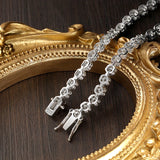 Moissanit Halskette für Damen aus 925 Sterling Silber mit weißem Gold