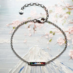 Buntsteine Delikater Armband mit Links Kette aus 925 Sterling Silber