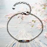 Buntsteine Delikater Armband mit Links Kette aus 925 Sterling Silber