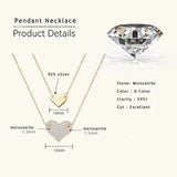 Herz-Anhänger-Halskette aus 925er Sterling Silber mit Moissanit
