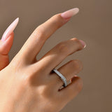 Moissanite-Ring mit quadratischem Schnitt1,0 mm, S925 Sterlingsilber für Frauen