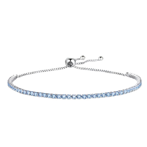 Damen Armband aus 925 Sterling Silber mit blauen Zirkonia-Steinen