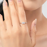 925 Sterling Silber Ring mit rechteckigem CZ Edelstein