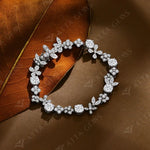 Armband aus 925 Sterling Silber mit Moissanit-Blüten & -Schmetterlingen