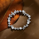 Armband aus 925 Sterling Silber mit Moissanit-Blüten & -Schmetterlingen