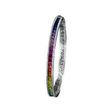 Bunte 925 Sterling Silber Armband mit Prinzess-Schliff Edelsteinen und Zirkonia