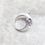 Ring mit Delfin-Motiv und blauen Steinen aus reinem 925er Sterlingsilber
