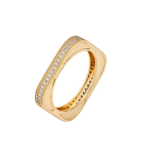 Moissanite-Ring mit quadratischem Schnitt1,0 mm, S925 Sterlingsilber für Frauen