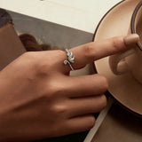 925er Sterlingsilber Ring mit grünem Seepferdchen und verstellbarem