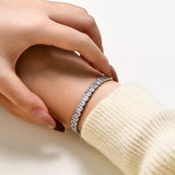 Zirkonia-Armband mit smaragdschliff 5*3mm für Damen 925 Sterling Silber