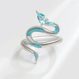 925 Sterling Silber Schlange Ring mit Cyanem Edelstein und Türkisfarbenen