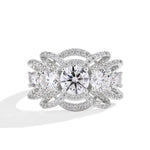3-Reihen Ring mit funkelndem Zirkonia in Silber
