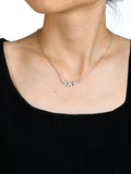 925 Silber & Moissanit Blumen Halskette mit funkelndem Design