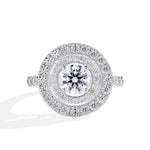 VVS1 Luxury Moissanite Ring im runden Schnitt 1.0CT aus S925 Sterlingsilber