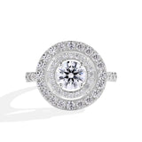VVS1 Luxury Moissanite Ring im runden Schnitt 1.0CT aus S925 Sterlingsilber