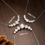 Moissanit-Halsketten für Frauen 1,7 ct Silberfarben