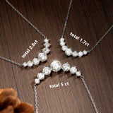 Moissanit-Halsketten für Frauen 1,7 ct Silberfarben