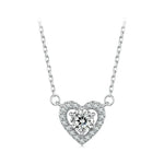 Herz-Halskette mit 0,5CT Moissanit-Diamant 925 Sterling Silber