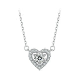 Herz-Halskette mit 0,5CT Moissanit-Diamant 925 Sterling Silber