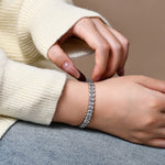 Zirkonia-Armband mit smaragdschliff 5*3mm für Damen 925 Sterling Silber