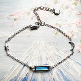 Damenarmband mit blauen Zirkonstein 925er Sterlingsilber