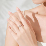 925 Sterlingsilber Ring mit bunten Zirkonia in Tropfenform für Frauen