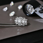 3-Reihen Ring mit funkelndem Zirkonia in Silber