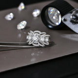 3-Reihen Ring mit funkelndem Zirkonia in Silber
