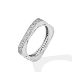 Moissanite-Ring mit quadratischem Schnitt1,0 mm, S925 Sterlingsilber für Frauen