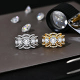 3-Reihen Ring mit funkelndem Zirkonia in Silber