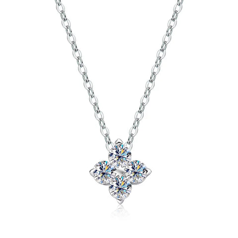 s925 Silber-Halsband mit funkelnden Kristallen