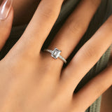 925 Sterling Silber Ring mit Smaragdschliff und Zirkonia für Frauen