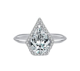 925 Sterling Silber Tropfenring mit funkelndem AAAAA CZ für modebewusste